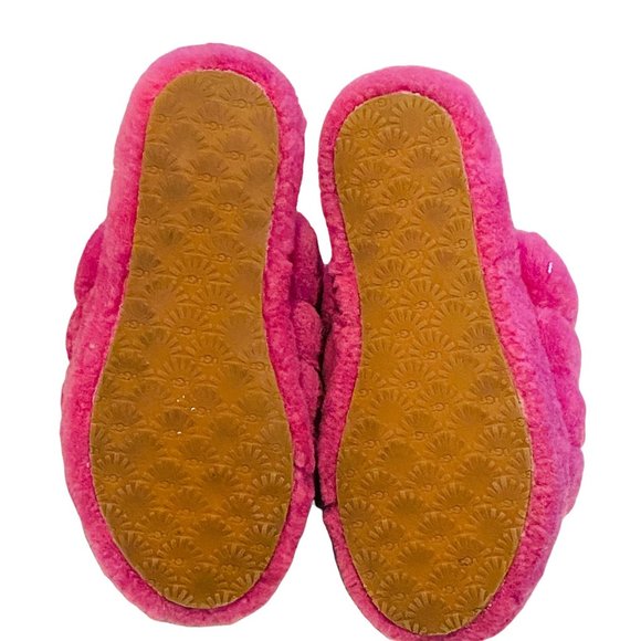 UGG Girls Fluff Yeah Slide Size 4 Pink EUC - Picture 8 of 15